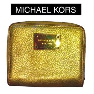 MICHAEL KORS Metallic Gold Wallet, EUC